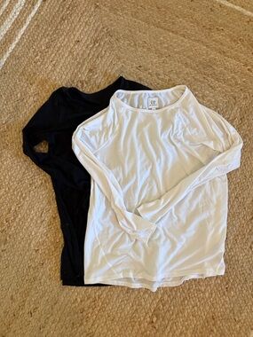 GAP Long Sleeve Crewneck Tops - White & Black maternity